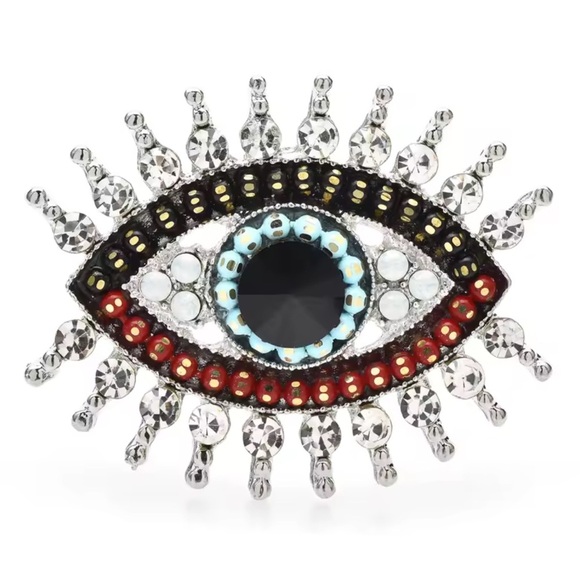 Betsey Johnson Talisman Eye Multicolor Brooch - Picture 7 of 7